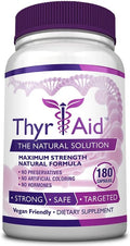 ThyrAid - Thyroid Supplement - Iodine Kelp Ashwagandha - Vegan - 1 Bottle (3 Month Supply 180 Capsules)