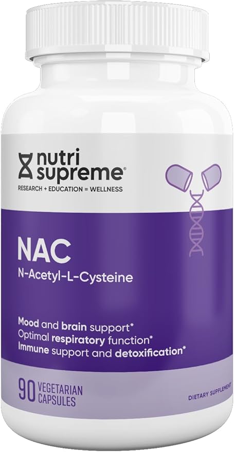 Nutri-Supreme NAC (N-Acetyl-L-Cysteine) 600mg Dietary Supplement Vegetarian Capsules Liver Support Immune Support