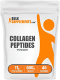 BulkSupplements.com Collagen Peptides Powder - Bovine Collagen Powder Powdered Collagen Supplement - Hydrolyzed &amp Gluten Free 11g per Serving 500g (1.1 lbs) (Pack of 1)
