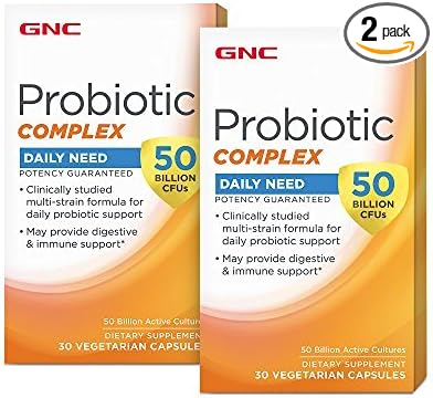 GNC Probiotic Complex with 50 Billion CFUs Twin Pack 30 Capsules per Bottle Daily Probiotic Support