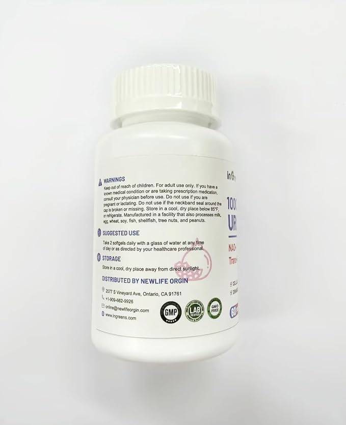 inGreens Urolithin A 1000mg with NAD+ 300mg CoQ10 200mg and Trans-Resveratrol 200mg Supplement 60 Softgels