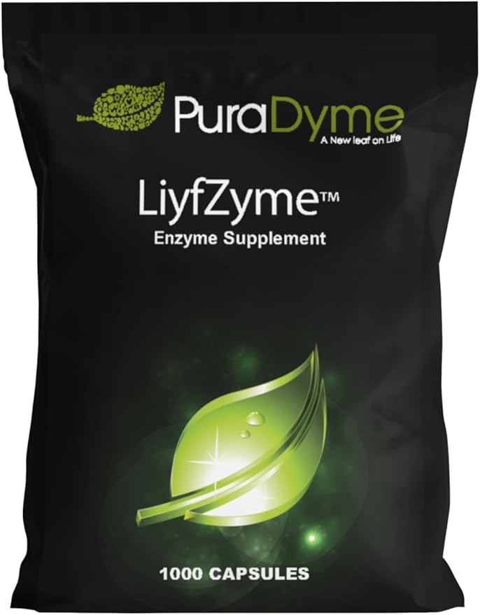 LiyfZyme – 1000 Vegan Capsules – Plant-Based Enzyme Supplement for Protein Fat and Carbohydrate Breakdown