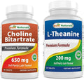 Best Naturals Choline Bitartrate 650 mg &amp L-Theanine 200mg
