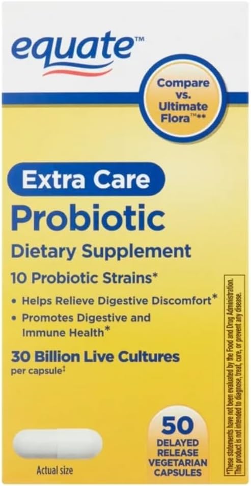 Generic Equivalent Extra Probiotic Supplement 50 Count (Pack of 1) White
