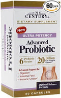 21st Century Ultra Potency Advanced Probiotic 20 Billion Live Probiotic Cultures Capsules 60 caps