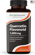 LifeSeasons Essentials Quercetin Flavonoid - Supports Antioxidant Activity &amp Immune Function - Boosts Allergy Defense &amp Sinus Health - Assists Natural Regulation Histamine - 1000mg - 60 Capsul
