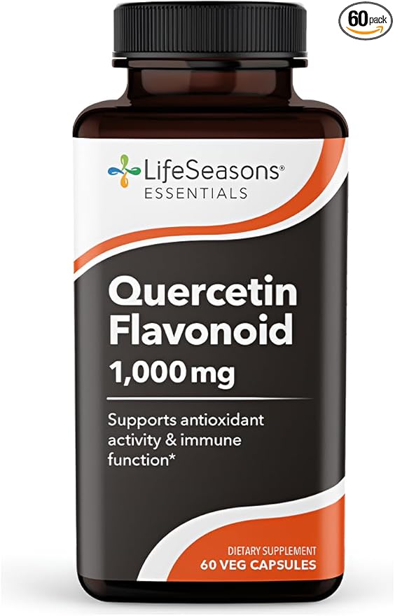 LifeSeasons Essentials Quercetin Flavonoid - Supports Antioxidant Activity &amp Immune Function - Boosts Allergy Defense &amp Sinus Health - Assists Natural Regulation Histamine - 1000mg - 60 Capsul