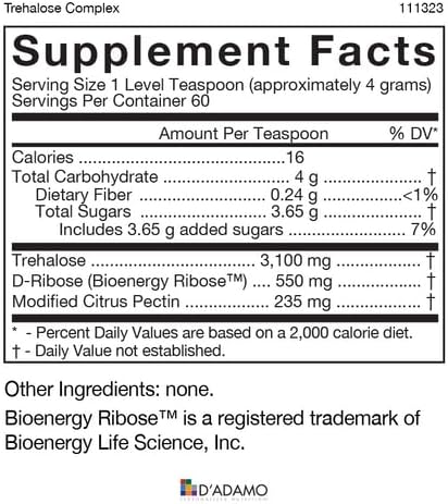 D'Adamo Genoma Nutritionals Trehalose Complex -- 240g