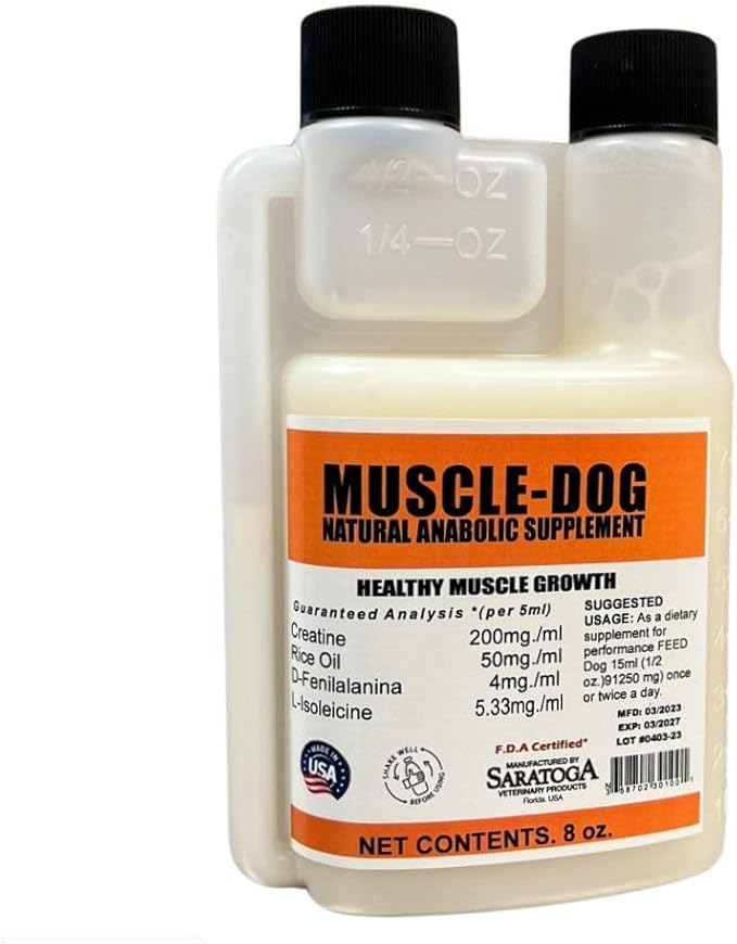 Muscle Builder for Dogs Natural Anabolic Dog Muscle Builder with Creatine Boosts Strength Recovery Dogs Muscles Supplements by Saratoga Veterinary Products