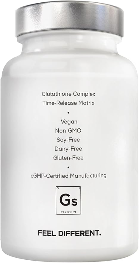 Amen Glutathione-SR+ Advanced Sustained-Release Supplement - 2-Month Supply - Reduced L-Glutathione - Galactomannans Fenugreek Seed - Time-Reduced Matrix - Non-GMO - 60 Capsules
