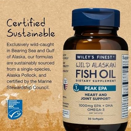 Wiley's Finest Stress Relief &amp Joint Support Bundle - Peak EPA + Relax Focus - 30 Servings