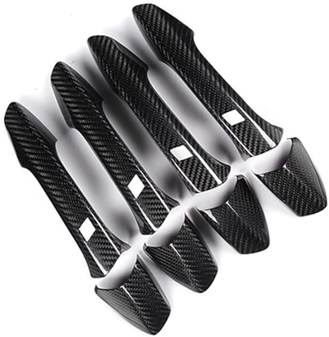 New Carbon Fiber Handle Covers Compatible with Mercedes Benz CLA C117 2013-2018 CLA180 CLA200 CLA 220 CLA250 (Four Door with Touch Auto Lock)