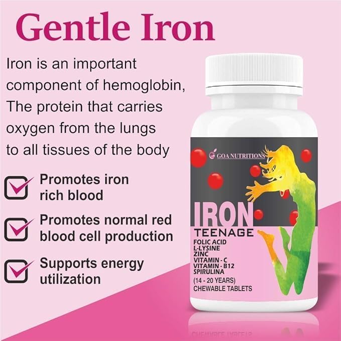 Iron Tablets Women Teenager Girls – 60 Chewables (Pack of 1)