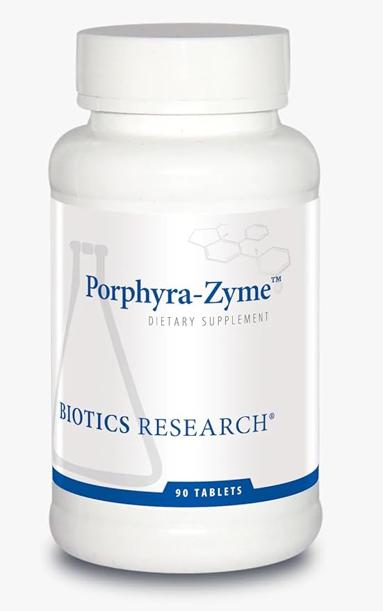 BIOTICS RESEARCH Porphyra-Zyme - Concentrated Chlorophyll &amp Porphyrin Supplement Botanical Detox Support with Chlorophyllin &amp Phytonutrients - 90 Tablets