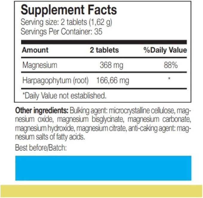 Total Magnesium 5 with Harpago 70 Tablets by Ana Maria Lajusticia - Gluten Free and Vegan Friendly (1)