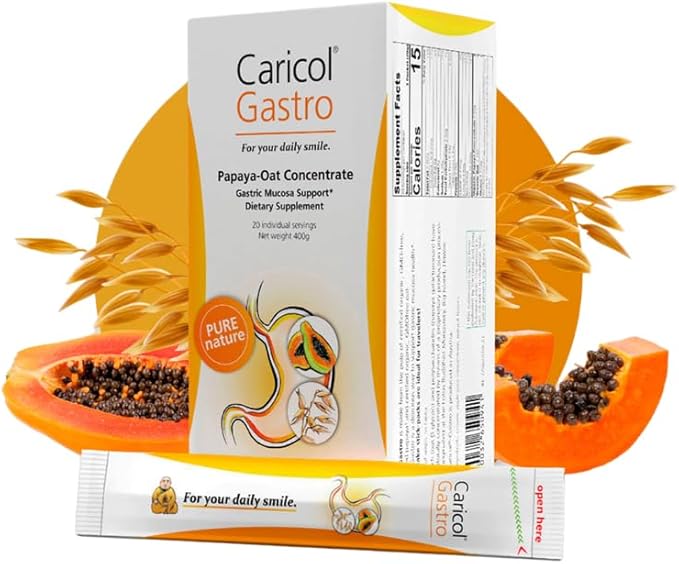 OMNi BiOTiC Caricol Gastro Papaya Supplement – Natural Heartburn Relief &amp Acid Reflux Support – Organic Papaya &amp Oat Formula – Soothes Acid Reflux Protects Stomach Lining Gentle Digestive Ai
