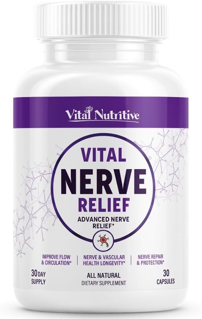 Vital Nerve Supplement – Alpha Lipoic Acid Magnesium CoQ10 – Vegan Non-GMO Gluten-Free Sugar-Free Dairy-Free – Daily Wellness &amp Comfort Support – 30-Day Supply