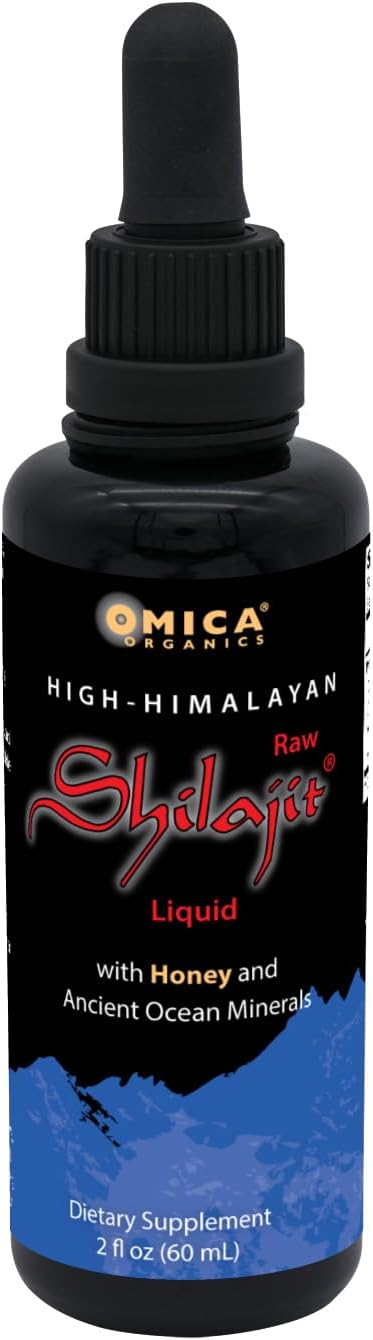 Omica Organics High Himalayan Shilajit Liquid with Honey and Ancient Ocean Minerals (2 fl oz / 60 mL)