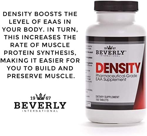 Beverly International Density 150 Tablets. Essential Amino Acids (EAAs). Boost Your Body's EAAs and Build Muscle Easier with Density. Complete and Balanced Formula. Unlock Your Vegan Potential