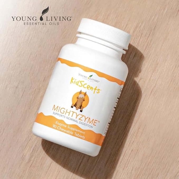 Young Living KidScents MightyZyme Chewable Tablets - 90 ct - Children's Digestive Enzyme Supplement - Natural Digestion Support for Kids - Kid-Friendly Products