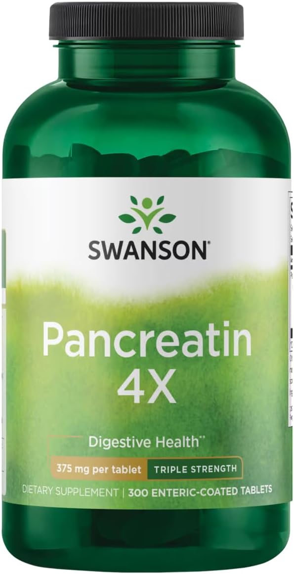 Swanson Triple-Strength Pancreatin 4X Enzyme - 375mg 300 Tabs