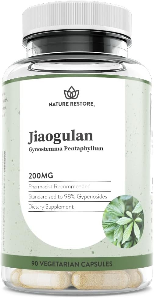 Jiaogulan Extract Supplement Highest Strength 98 Percent Gypenosides Natural AMPK Activator Non GMO Gluten Free 90 Gynostemma Pentaphyllum Capsules Vegan