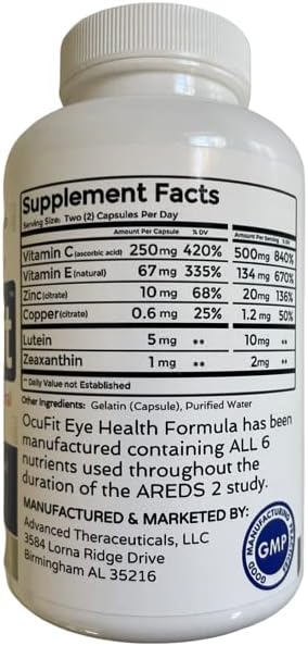 Eye Vitamin &amp Mineral Supplement (AREDS 2 Based Formula) 220CT - Lower Zinc Formula