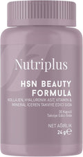 FARMASi Nutriplus HSN Beauty Formula Dietary Supplement 30 Capsules – Hair Skin Nails Support with Vitamins and Minerals – Daily Beauty Formula for Healthy Hair and Radiant Skin