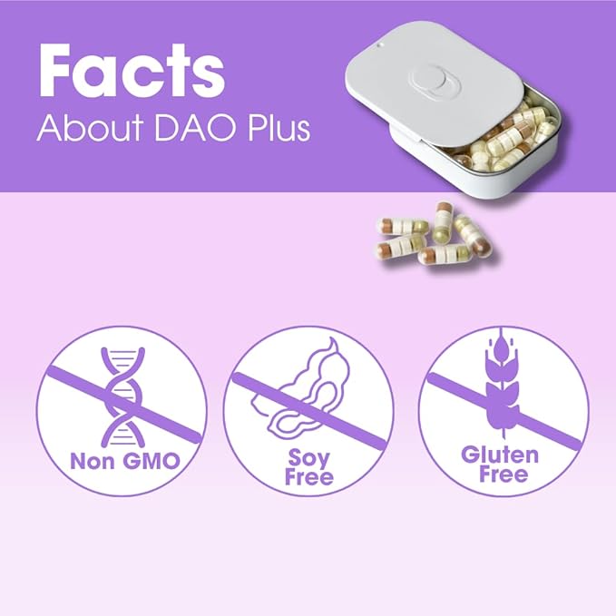 Intoleran DAO Plus Digestive Enzymes - 50 Capsules | Supplement for Histamine Intolerance &amp DAO Deficiency | Healthy Histamine Levels | 30000 HDU Diamine Oxidase (DAO) Enzyme | Vitamin C &amp Qu