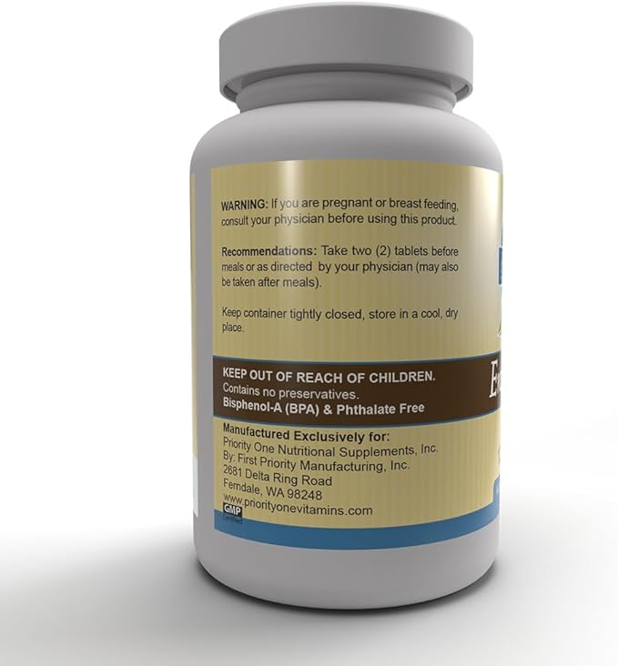 Priority One Vitamins Enzy Gest 120 Tablets - Pancreatic Enzymes and More Supporting Healthy Digestion and intestinal Activity.*