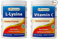 Best Naturals Lysine Powder 1 Pound &amp Vitamin C Powder 1 lb