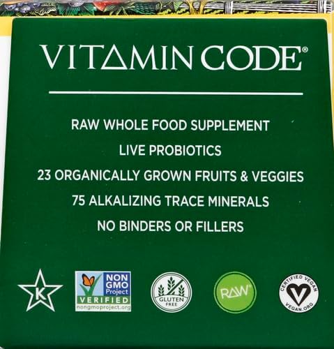 Garden of Life Vitamin K2 and K1 Vitamin Code Vegan K Complex for Bone Strength and Heart Health Omega Rich Flax Seed Oil Trace Minerals Probiotics 60 Day Supply (Pack of 2)