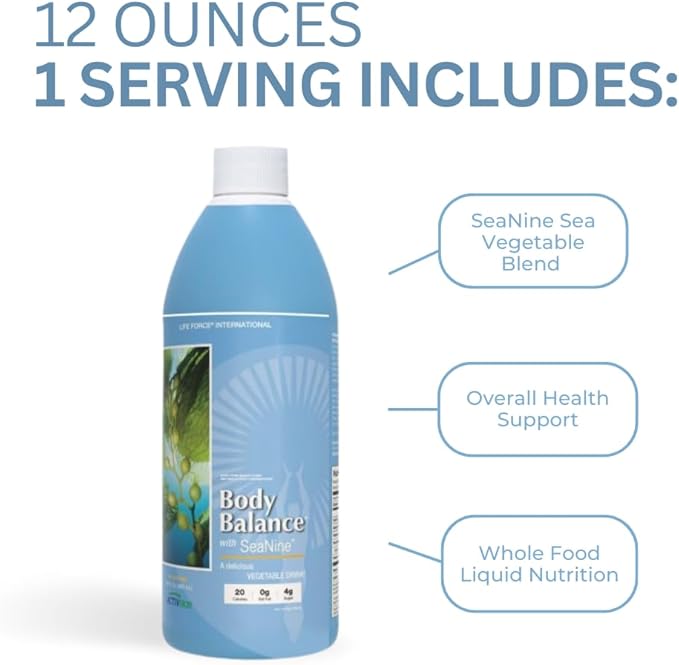 Youngevity Body Balance Land &amp Sea Plant Based Nutrition - Sea Vegetables Kelp Nori Honey Aloe Vera and More - 75+ Nutrients w/Vitamins Minerals Amino Acids - (32 Fl Oz) (4)