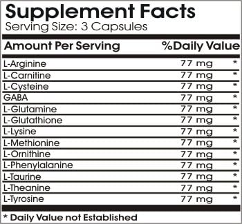 Amino Acid 1000mg Complex // 200 Capsules // Pure // by PureControl Supplements