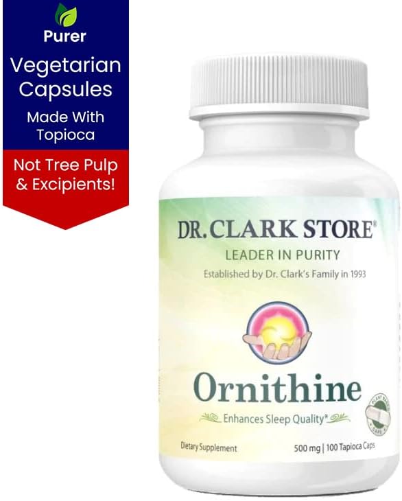 Dr Clark Store Ornithine Vegetarian Supplement 500 mg 100 Tapioca Capsules