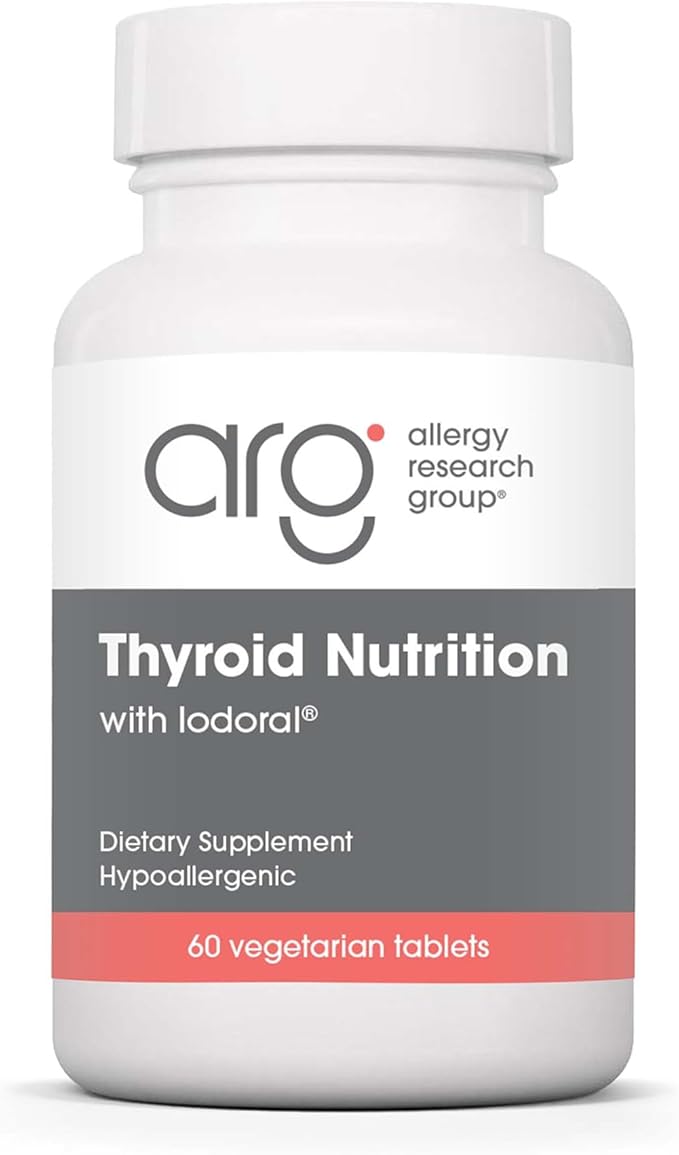 Allergy Research Group Thyroid Nutrition with Iodoral - Thyroid Support for Men &amp Women Thyroid Complex Supplement Thyroid Health Iodine - 60 Count