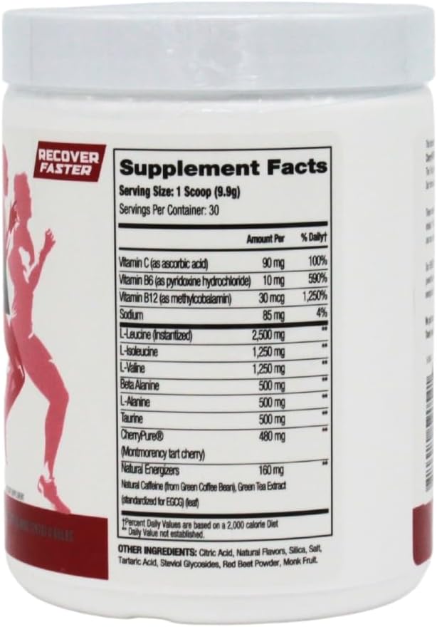 PERFORMANCE INSPIRED Nutrition BCAA with Energy – 5G BCAA 480mg CherryPURE 160mg Natural Caffeine – Supports Muscle Recovery &amp Endurance – Berry Flavor