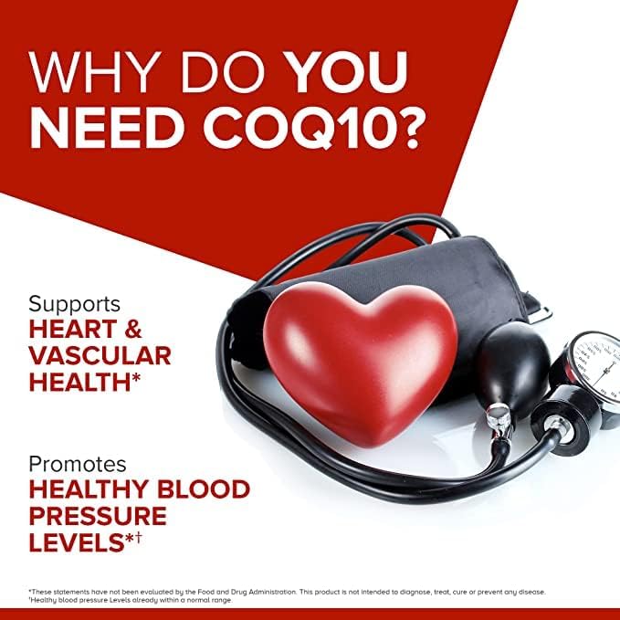 Qunol CoQ10 100mg Softgels Ultra 3X Better Absorption Coenzyme Q10 Supplements - Antioxidant Supplement for Vascular and Heart Health &amp Energy Production - 6 Month Supply - 180 Count