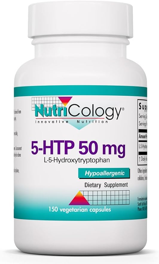 Allergy Research Group NutriCology 5-HTP - Delivers 50 mg L-5-Hydroxytryptophan - Supports Serotonin Pathways a Positive Outlook &amp Restfuness - 150 Servings - 150 Capsules