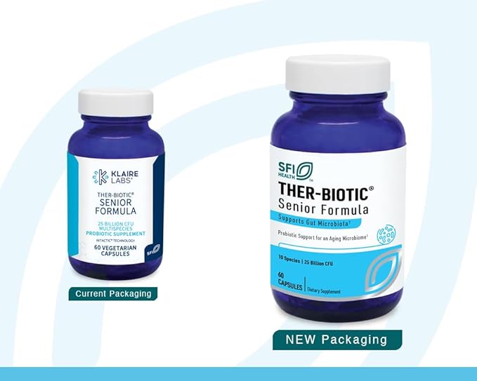 Klaire Labs SFI Health Ther-Biotic Probiotics for Seniors - Digestive &amp Immune Support for Senior Men &amp Women Over 60 - Bifidobacterium &amp Lactobacillus - Adult Probiotic - Dairy-Free (60 C