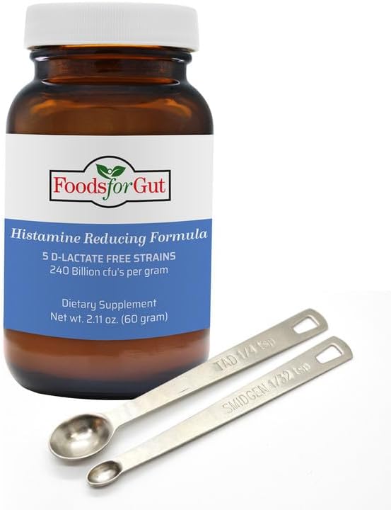 Foods For Gut Histamine &amp D Lactate Free Probiotics Powder 240 Billion CFU | Made in USA | No Additives | Direct from Manufacturer | No Third-Party Storage | Immune Support | 60 Grams (2.11 OZ)