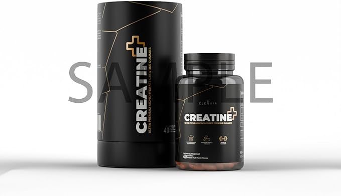 Creatine Monohydrate Gummies – Pre-Workout &amp Post-Workout Support for Muscle Strength Focus and Energy – 40 Count Fruity Flavor Vegan &amp Gluten-Free – Made in The USA
