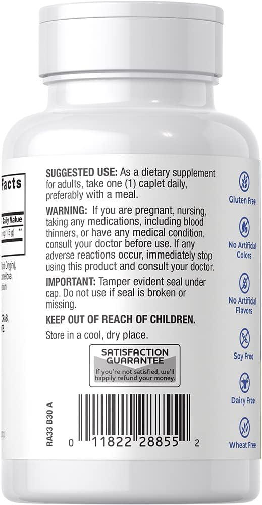 Rite Aid Glucosamine Hydrochloride Caplet - 1500mg 30 Count Joint Support Supplement Antioxidant Properties Helps with Inflammatory Response Occasional Discomfort Relief for Back Knees &amp Han