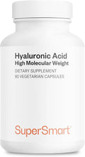 Supersmart Hyaluronic Acid Supplement 300mg per Day (Sodium Hyaluronate) - High Molecular Weight 1.2 Million Daltons | Non-GMO &amp Gluten Free - 60 Vegetarian Capsules