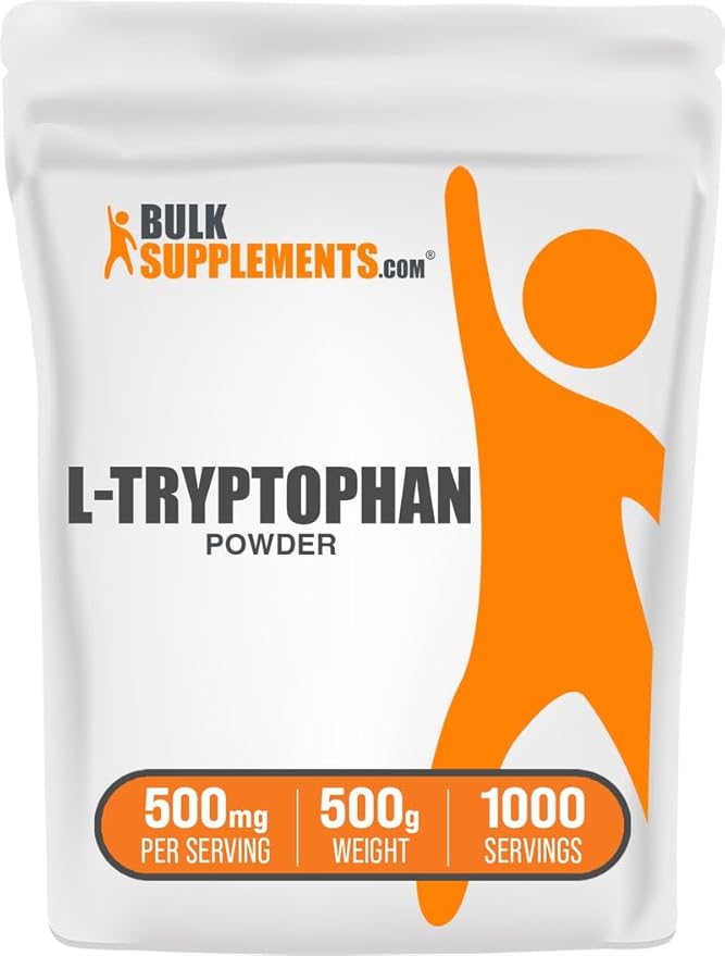 BulkSupplements.com L-Tryptophan Powder - Tryptophan Supplement Amino Acid Supplement - Gluten Free 500mg per Serving 500g (1.1 lbs) (Pack of 1)