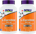 Now Supplements L-Carnitine 1000mg - 150 Tablets Value Size Supports Lean Muscle Growth Carnipure Non-GMO Kosher Ideal for Vegans Athletes and Energy Support (Pack of 2)