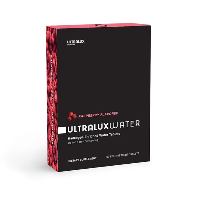 UltraLux Health Hydrogen Water Tablets Raspberry Flavor 60 Count Energy and Focus Support up to 12 parts per million (ppm)
