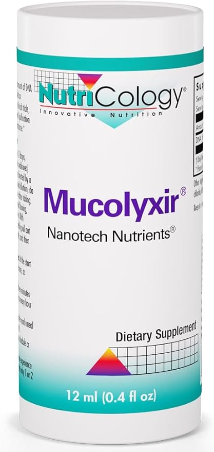 Nutricology Mucolyxir - Double Stranded DNA Liquid - Respiratory Support - Liquid Drops - Hypoallergenic Formula - 240 Servings - 12 mL