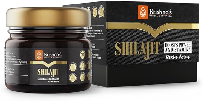 Krishna's Herbal &amp Ayurveda Pure Shilajit/Shilajeet Original Resin Pack of Stamina Booster Himalayan Sudh Shilajit -30 gm