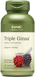 GNC Herbal Plus Triple Ginsa Supplement Supports Vitality 100 Servings